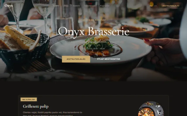 Étterem weboldal minta