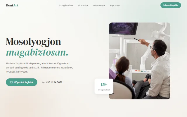 Fogorvos weboldal minta
