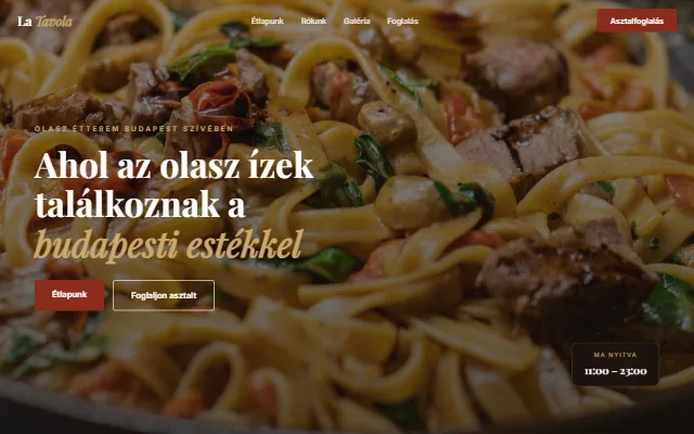 Olasz étterem weboldal minta