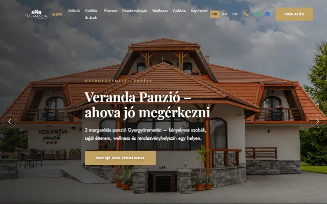 Veranda Panzió weboldal